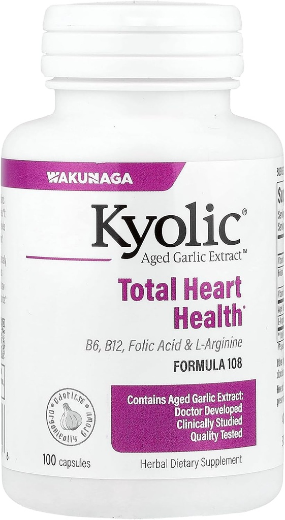 Kyolic Aged Garlic Extract Total Heart Health Formula 108 - 100 kapsułki