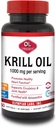 Laboratorios olímpicos de aceite de krill antártico, 1000mg Caps con astaxantina, Omega-3, EPA, DHA, Immune, Joint & Brain Support, 60 Softgels