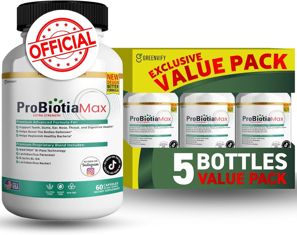 ProBiotia Max 40 Bilhões UFC Suplemento Probiótico oral de força extra, 60 Cápsulas, Suporta dentes e chiclete Saúde, Sem glúten (5)