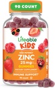 Zinco vitale per i bambini | 25mg | Grandi Gummie naturali aromatizzate allo zinco | Gluten Free Vegetariano Non OGM Integratori di zinco | Bambini Zinco per il supporto immunitario | 90 Gummies