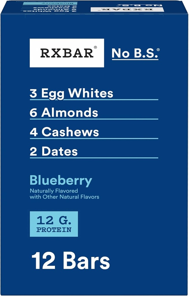 RXBAR Proteina-barra, Proteina-saka, snack-barra, Blueberry, 22oz Box (12 kondea)