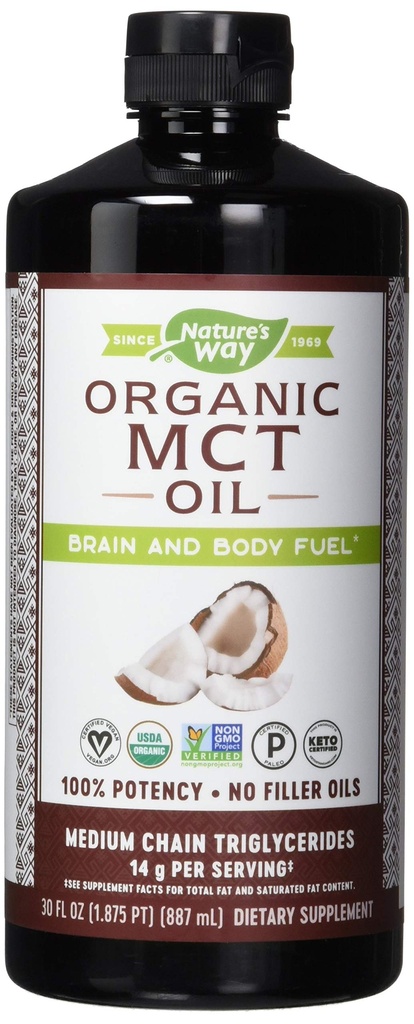Nature's Way Nature's Way Mct Oil from Coconut Pure Source, No Filler Oils, 14 G of Mcts Per Serving, 30 Fl Oz (Pack of 6)