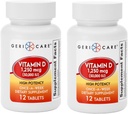 GeriCare Vitamina D 1.250mcg (50.000 IU) Alta potencia, soporta densidade ósea, saúde muscular, función inmune e absorción de calcio, suplemento dietético Once-A-Week, 12 Conde (Pack of 2)