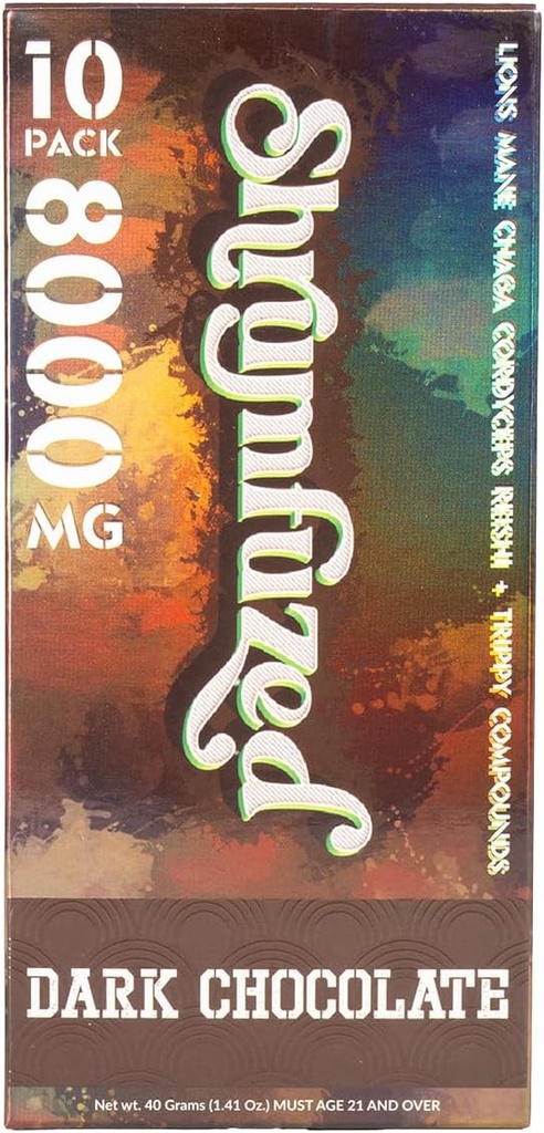 Nootrop Gummy 8000mg - Lion's Mane, Reishi, Chaga, and Cordycep Nootropic Tripee Mushroom Blend (10, Dark Chocolate)