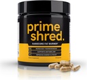 PrimeShred: Hořák tuků pro muže, Přírodní Appetite Conpressant, Termogenní cvičení Metabolismus Booster & Energy Dodatek, Řízení hmotnosti w / zelený čaj, kofein L- karnitin, Vegan & Soy- Free, 90 Caps
