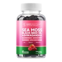 Inner Brightness Sea Moss 4000mg Gummies with Ashwagandha, Elderberry, Apple Cider Vinegar, Bladderwrack, Burdock Root – Immune Support – Mixed Berry Flavor – 60 Count
