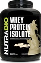 NutraBio 100% Whey Protein Isolate Protein Powder, 25g Protein con profilo completo dell'aminoacido, Non OGM, Soy & Gluten Free, Carbo basso, Polvere di proteine del siero di calorie bassa, Vaniglia alpina, 5 Lbs