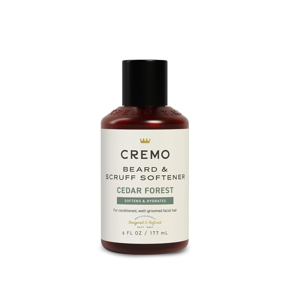 Cremo Cedar Forest Beard & Scruff Softener, Softens 및 조건 Coarse 얼굴 머리의 모든 길이의 그냥 30 초, 6 유체 Ounce