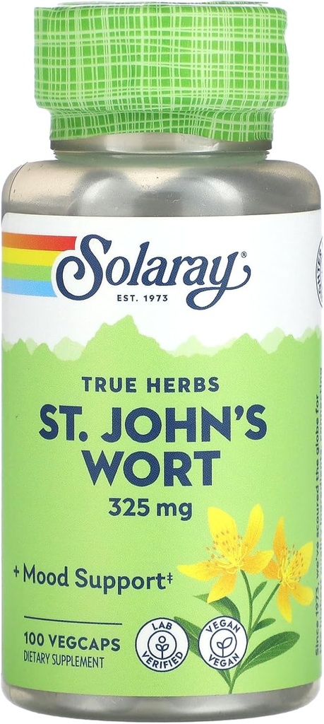 Solaray True Herbs St John's Wort, 325 mg, 100 VegCaps
