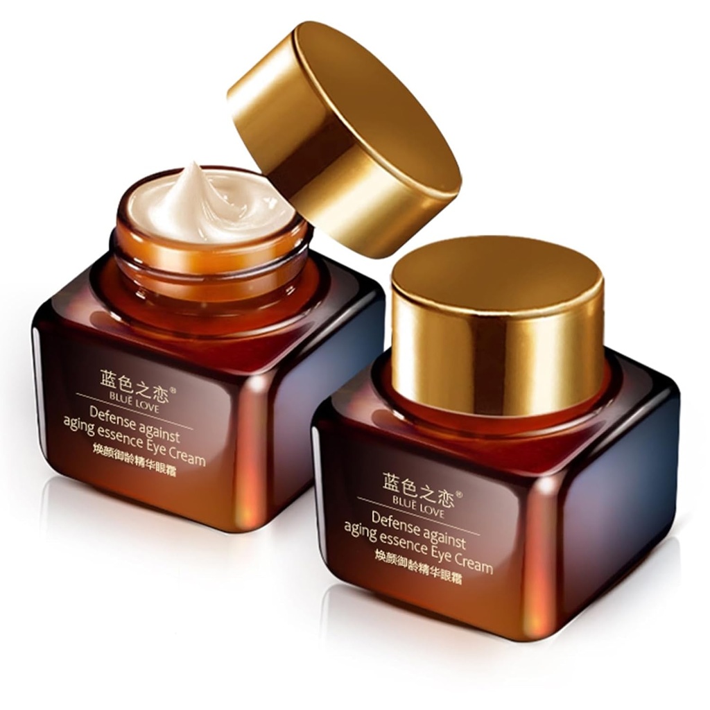 BLUE LOVE 2PCS Anti-Aging Eye Cream намалява тъмните кръгове и подпухналостта Подозрителни чанти  горящи и бързо абсорбиращи бръчки лечение за мъже и жени