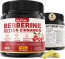 2 Пакет 1500мг Ліпосомальний Berberine HCL з Ceylon Cinnamon Bitter Melon, Органічні Berberine Комплексні добавки з банановим листом, підтримує Immune & травлення - Vegan 240 капсули