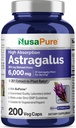 NusaPure Astragalus 20:1 Erauzketa, 300 mg 6.000 mg zerbitzatu bakoitzeko, 200 Veggie kapsulak, GMO eta Bioperine