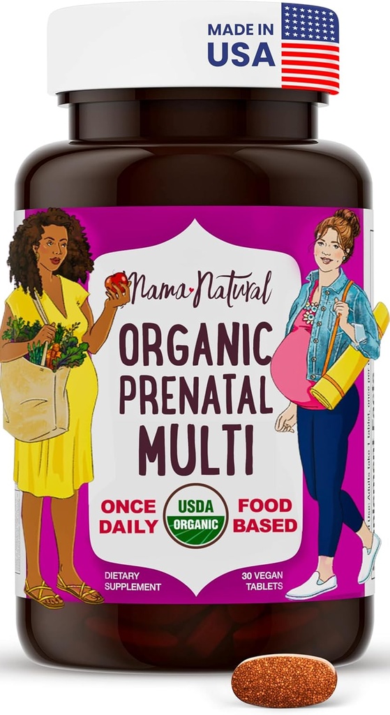Mama Natural Organic Prenatal Vitamini za ženske Vegan (30 strežbe) 
