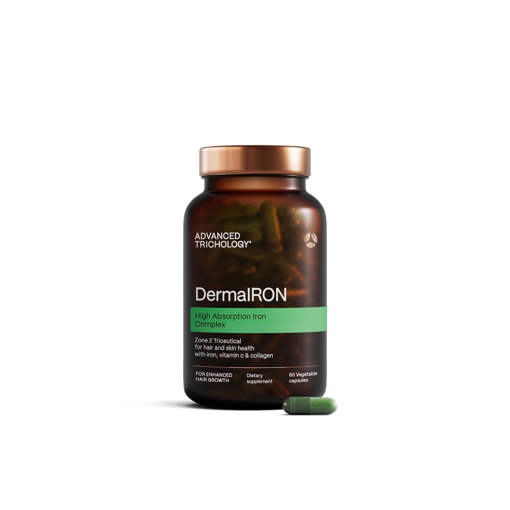 DermaIRON Iron Supplement for Women & Men – Gentle Iron for Low Ferritin & Anemia Support, Hair Thinning & Hair Loss Support, with Collagen & Vitamin C