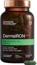 Suplemento derma-Iron para mulleres e homes - pílulas constructoras de sangue de ferro para cabelo e pel con coláxeno e vitamina C natural, baixo ferro e ferritina, cabelo adelgazamento, soporte para a perda de cabelo
