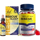 Nighttime Sleep Aid Bundle, 3Pk - Bach Rescue Sleep Kids Dropper, 10mL [and] Rescue Sleep Liquid Melts, 28Ct [and] Rescue Plus Sleep Gummies with 5mg Melatonin/dose, 60Ct