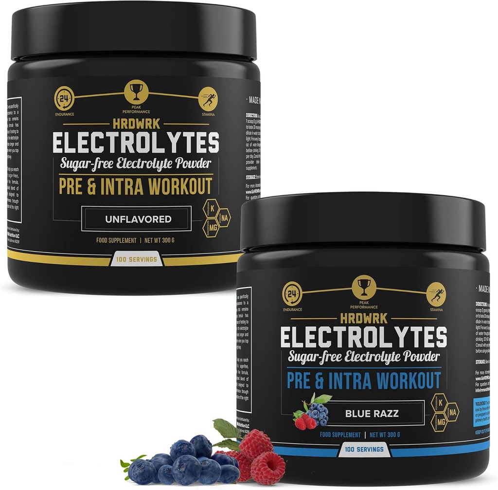 MMA Nutrition HRWRK 100 Servings Keto Electrolytes Powder Hydtion Sugar Lliure - Electrolyte Power a Booster i Reducció amb Electrolytes suplementaris