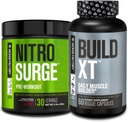 Gacked Factory Nitrosurge Pre-workout in Black Cherry & Build XT Muscle Building Bundle for Men & Women