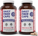 Yerba Prima Daily Fiber Caps Formula 400 Capsules (Pack of 2) - Both Soluble/Insoluble Fiber with Psyllium Seed Husks, Acacia Gum, Apple Fiber Supplement
