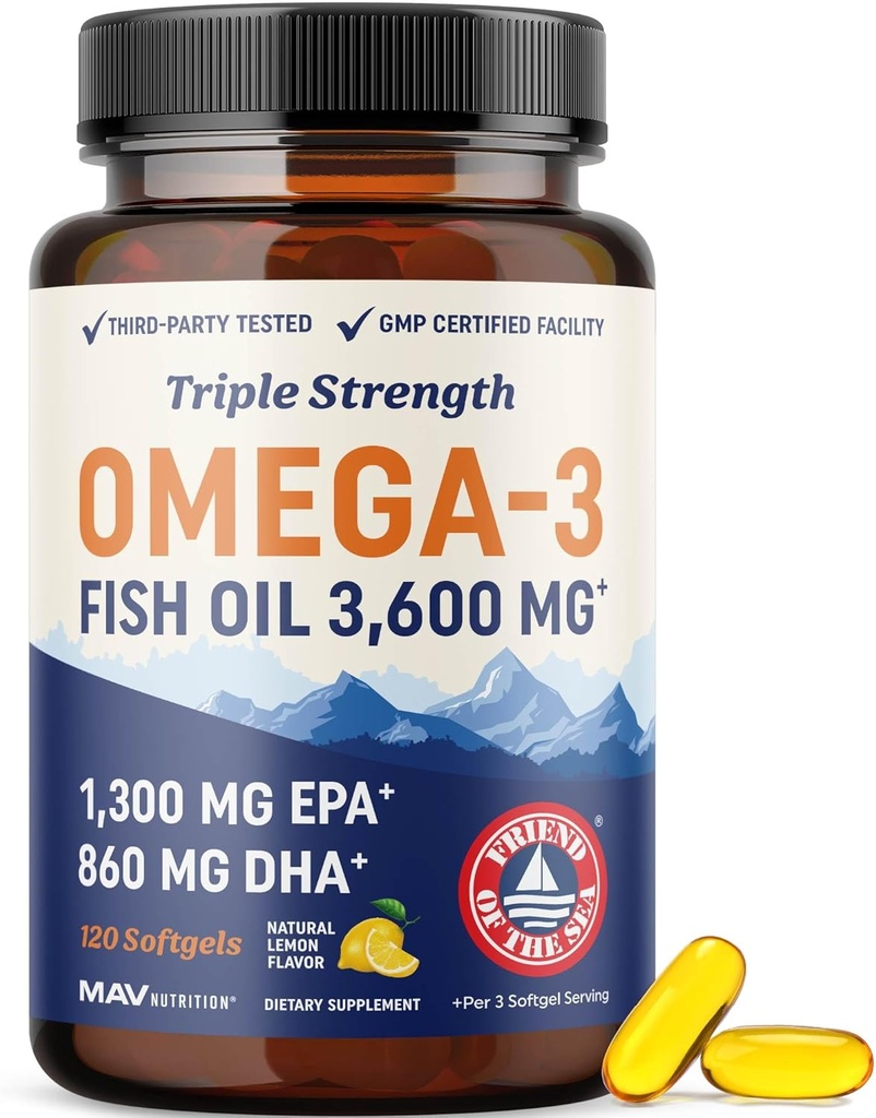 Trojna moč DHA Omega 3 ribje olje 3600 mg 