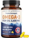 Trojna moč DHA Omega 3 ribje olje 3600 mg 