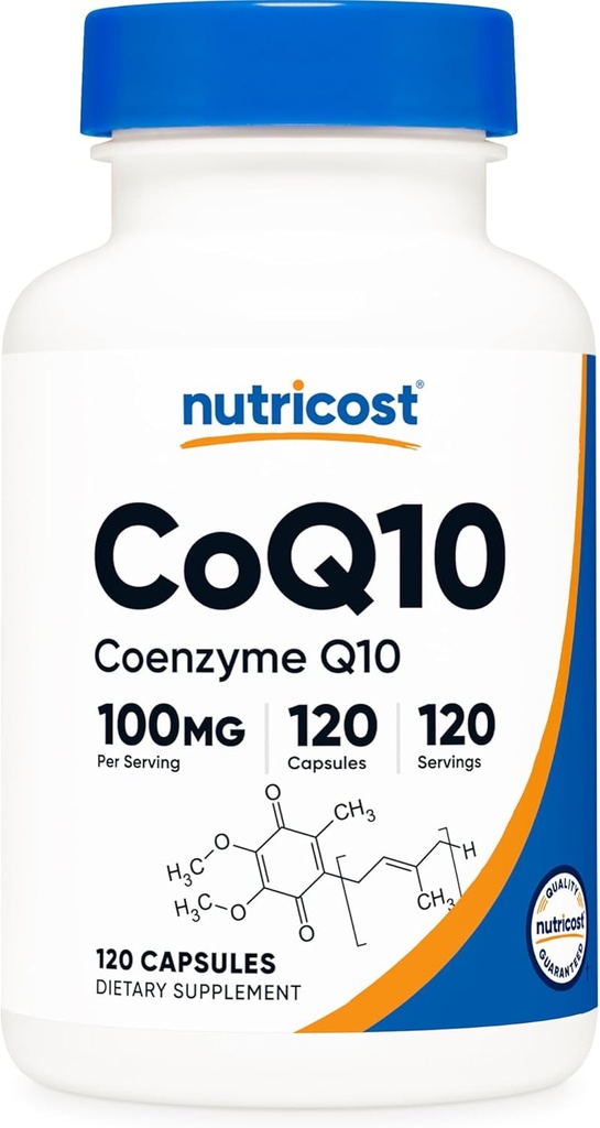 Nutricost CoQ10 100mg, 120 κάψουλες χορτοφάγων, 120 εξυπηρετήσεις - Υψηλή απορρόφηση, χορτοφάγοι, μη ΓΤΟ, συνένζυμο Q10