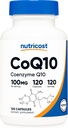 Nutricost CoQ10 100mg, 120 Vegetarische Kapseln, 120 Portionen - Hohe Absorption, Vegetarisch, Non-GMO, Coenzym Q10