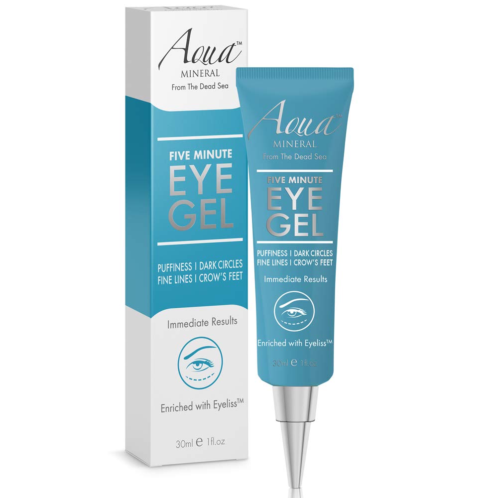 Puffy Eye Resultados instantáneos - xel de ollos de redución rápida natural, eliminar bebidas, sorbete e bolsas - Extracto de ollo hidratante w / extracto de té verde por Aqua Mineral - 1 oz