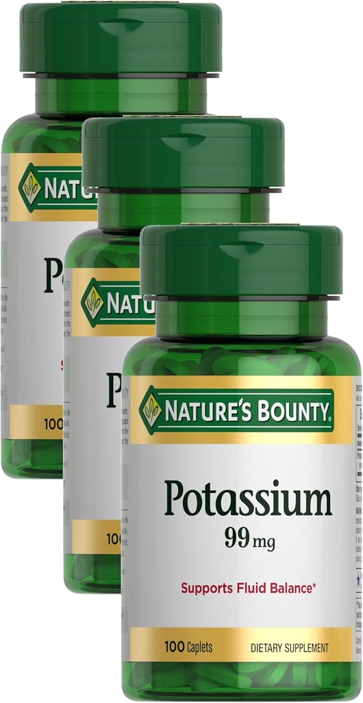 La naturalesa de Bounty Potassi Gluconate 99 mg, 100 Caplets (Pra de 3)