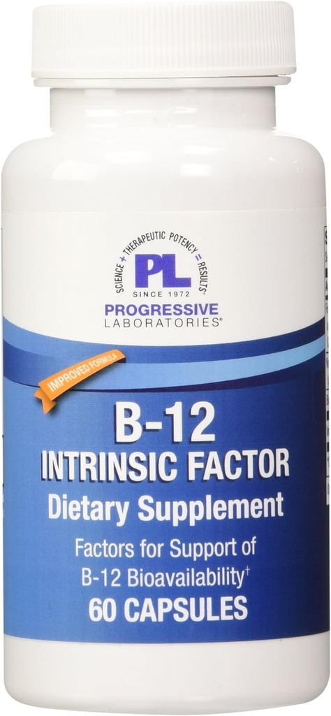 Progressive Labs B- 12 Intrinsic Factor Supplement, 60 Tælling