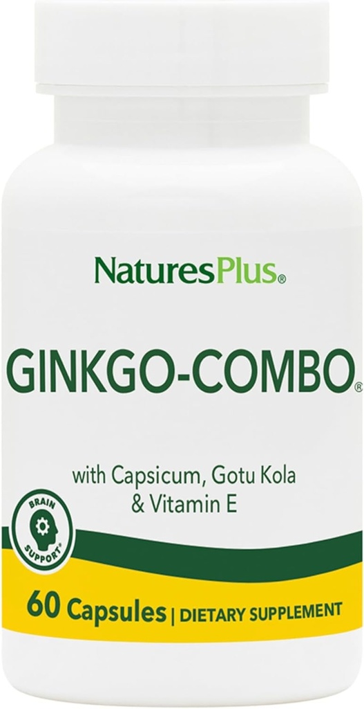 自然加Gingko-Combo - 120毫克,60维冈卡普尔 - Ginkgo Biloba - 蔬菜,无葡萄糖 - 60种服务