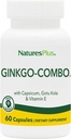 Naturezas Plus Gingko-Combo - 120 mg, 60 Cápsulas Vegan - Ginkgo Biloba - Vegetarian, Gluten-Free - 60 Servings