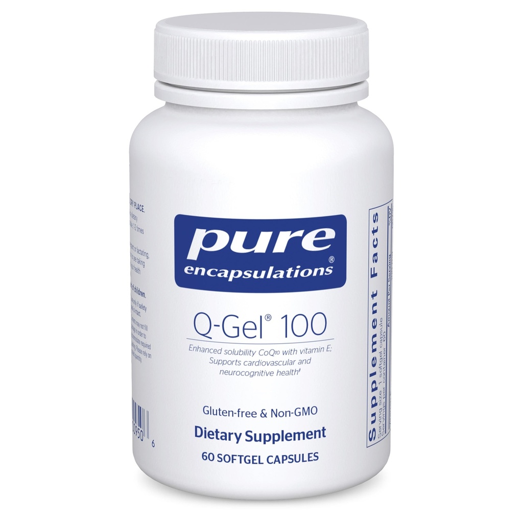 Pure Encapsulations Q-Gel 100 (Hydrosoluble CoQ10) | CoQ10 with Vitamin E to Enhance Solubility | 60 Softgel Capsules