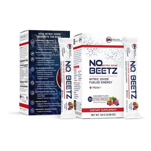 N.O. Beetz Nitric Oxide Fueled Energy Boost Supplement, Hydration & Cellular Energy Production Enhancer, Blend of Vitamins and Minerals (30 Servings)