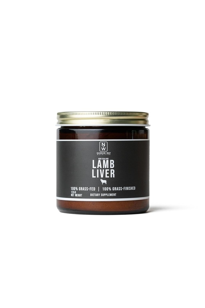 Narrow Way Nutrition - LAMB LIVER Regeneratively Raised i Nya Zeeland 135G, 100% Grass-Fed & 100% Grass-Finished, 45 Day Supply på 1 Scoop (3G) Daily