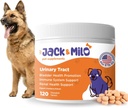 Jack & Milo - Suplement dla psów, Nietrzymanie moczu psa UTI, Kontrola nerek i pęcherzy - Żurawiny i przeciwutleniacze, Organiczne - Kontrola pęcherza dla psów, USA Made- Non GMO - 120 Tabletki