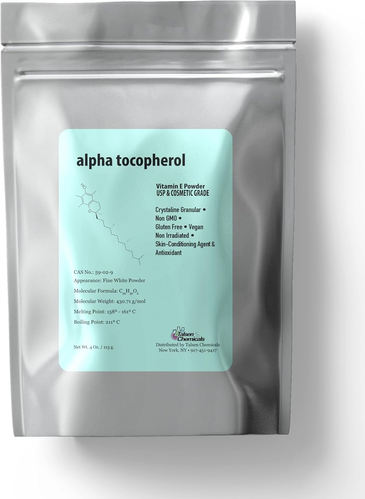 Alpha Tocopheryl 乙酸维生素E粉 皮肤护理 DIY 化妆品级700 IU 乙酸粉(4 Ounce / 113 Gram)
