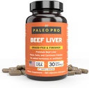 Paleo Pro Liver Gold Premium Organs Capsule de carne de vită, Premium Beef Ficat din Iarbă Fed & Pasturat Vaci în Noua Zeelandă, Supliment alimentar, No Gluten sau Soy, 180 Capsule