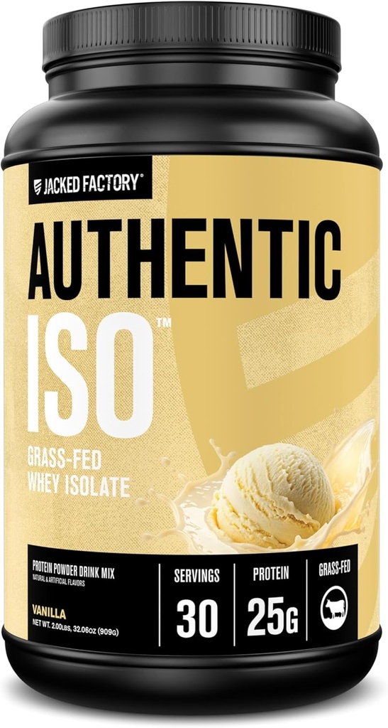 Axtarılmış Factory Authentic ISO Whey Protein Isolate Toz - Aşağı Avtomobilb, Qeyri-GMO Muscle Building Protein w/No Doldurucular, Post Workout Recovery - 30 Xidmət, Vanilla