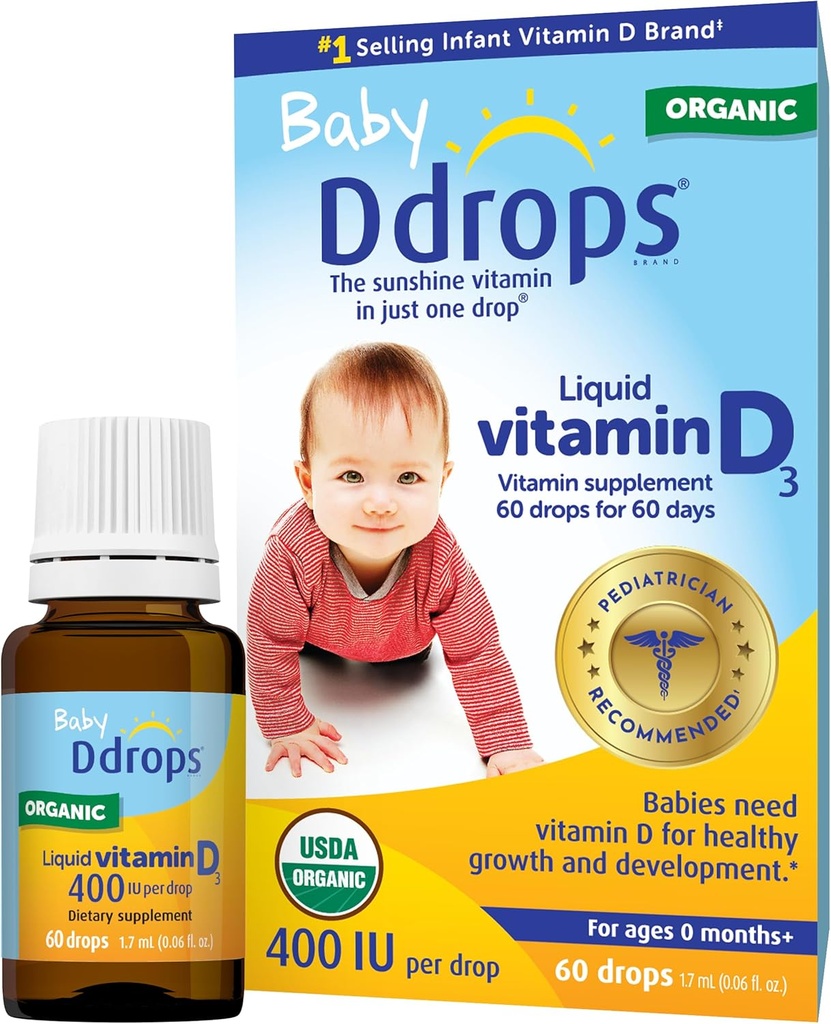Ddrops Baby 400 SV, D vitamīns, 60 Drops 1,7ml (0,06 Fl. Oz (1. iepakojums))