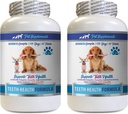 PET SUPPLEMENTS & NUTRITION MMC Dog Bad Breath Remedy - Dog Dental Health Formula - Natural Gum Care - REMOVES Plaque Build UP - FRESHENS Breath - Dog Vitamin dəstək - 2 Şişeler (120 konstruksiya)