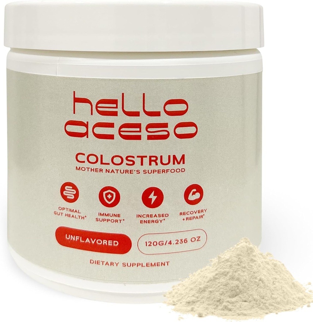 Kolostrum-Pulver (Unflavored) - Immununterstützung & Energie-Boost - Superfood-Ergänzung - Kolostrum für Damen und Herren - Nahrungsergänzungsmittel für Gutgesundheit