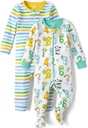 The Children's Place Boys' and Toddler maniche corte 100% cotone Zip-Front One Piece Pajama