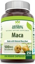 Herbal Secrets Maca 500mg 250 Veggie Capsules | Non-GMO | Gluten Free | Made in USA | Suitable for Vegetarians