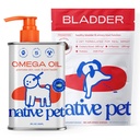 Native Pet Dog UTI Treatment Over The Counter & Fish Oil for Dogs to Support Itchy Skin + Mobility | 60 Chews & 8 Oz