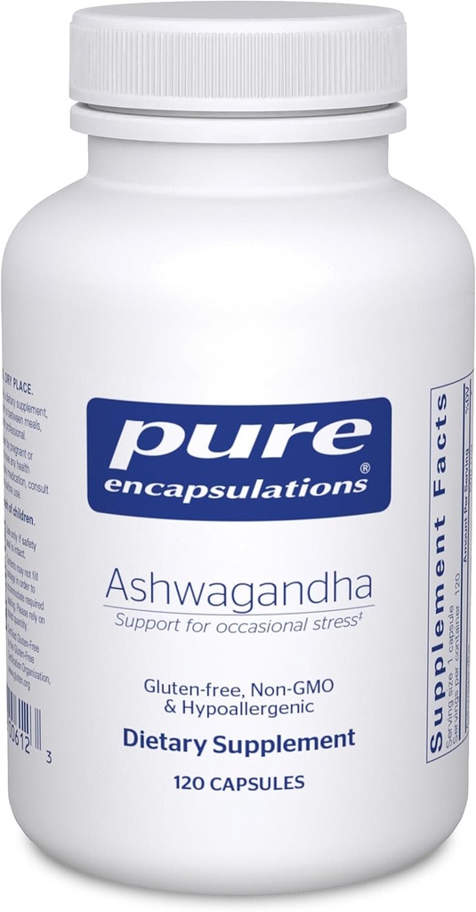 การจับเท็จบริสุทธิ์ Ashwaranda - 500 meg Ashwaranda clus - Metabolis & Feights สนับสนุน - การสนับสนุนอิมมูน - GMO ฟรี & เวก้า - 120 Capsuls