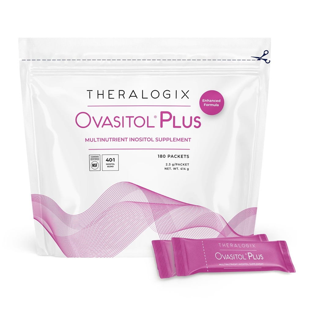Theralogix Ovasitol Plus Metabolic Health Supplement - Myo-Inositol & D-Chiro Inositol+Chromium Picolinate+Alpha-lactalbumin & Vitamin D - 90-Day Supply - Unflavored - 180 Count