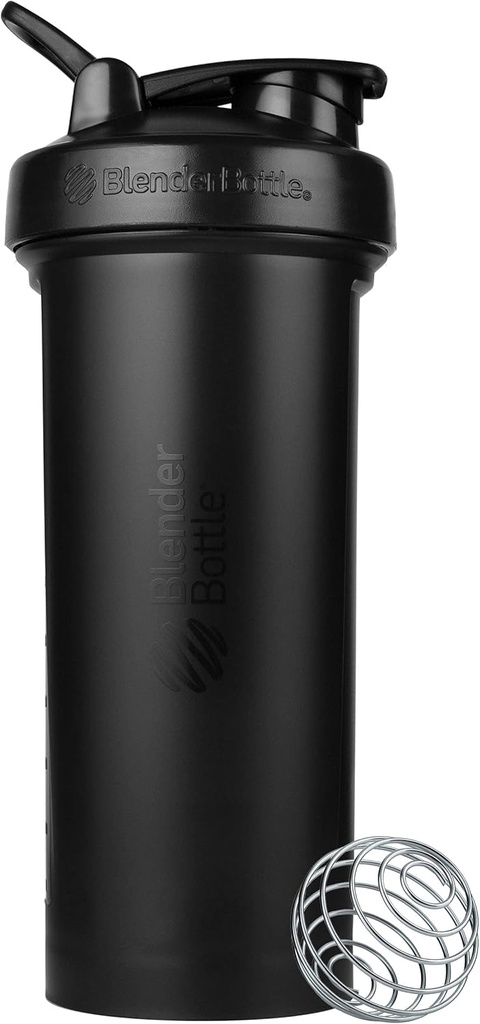 BlenderBattle Classic V2 Shaker Bottle Perfect voor eiwitshakes en pre-workout, 45-ounce, zwart