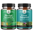 Bundle of Herbal Laxative Capsules with Probiotics Natural Laxatives for Constipation and Liver Cleanse Detox & Repair - Milk Thistle for Digestion & Immune Health - Ginger Root Choline Dandelion Root