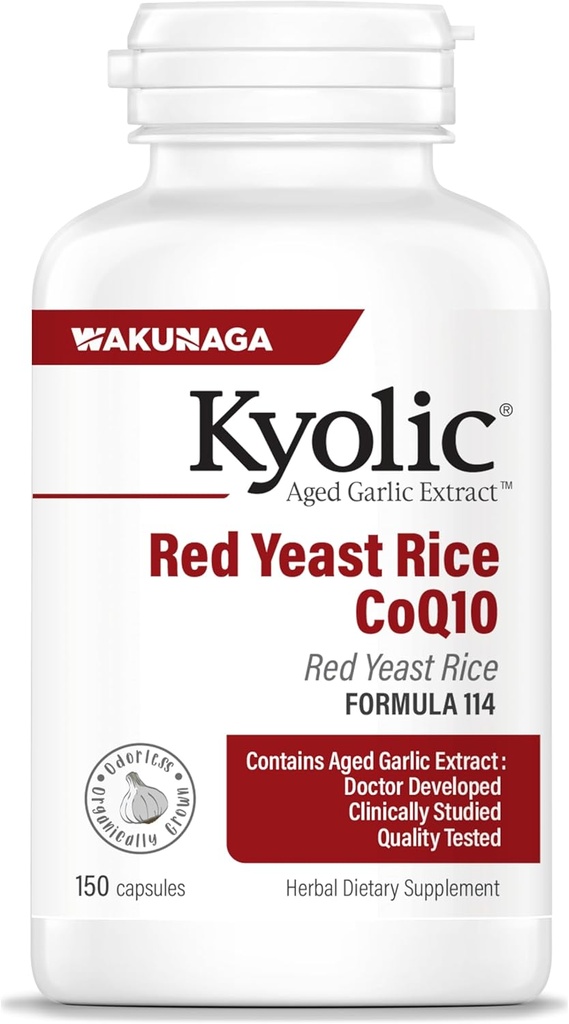Kyolic Aged Garlic Extract Formula 114, Red Pärmi Rice CoQ10, 150 kapslit
